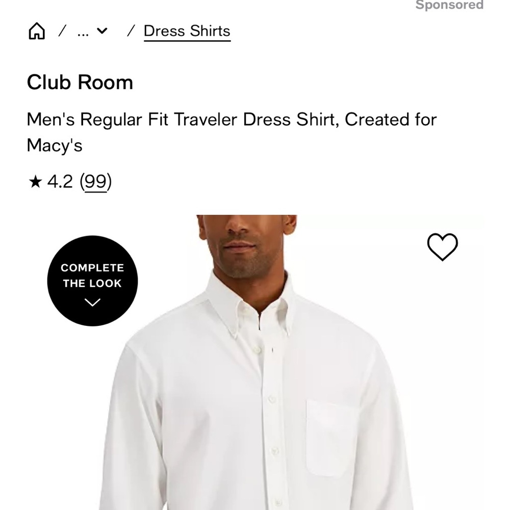 Club Room White Dress Shirt for Men
